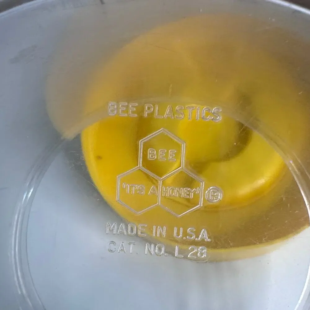 Vintage Bee Plastics Canister Yellow Lid 1960s Kitchen Storage Retro MCM